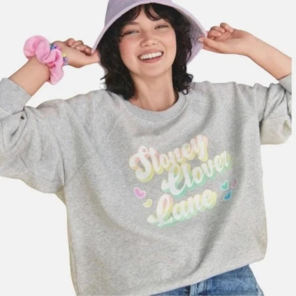 Stoney Clover Lane x Target plus Size 2x Gray Logo Sweatshirt Hearts
